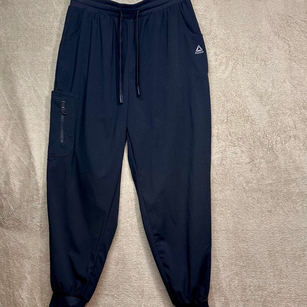 Reebok Black Jogger Pants Womens Large Drawstring Stretch Athletic Lounge Pants